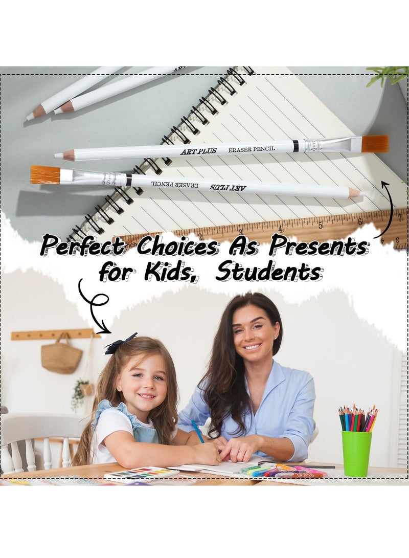 Excefore Eraser Pencils, 12Pcs Eraser Pencil With Brush, for Artists Beginner Eraser Pencils for Sketching Charcoal Drawings Highlight Painting - Image 4