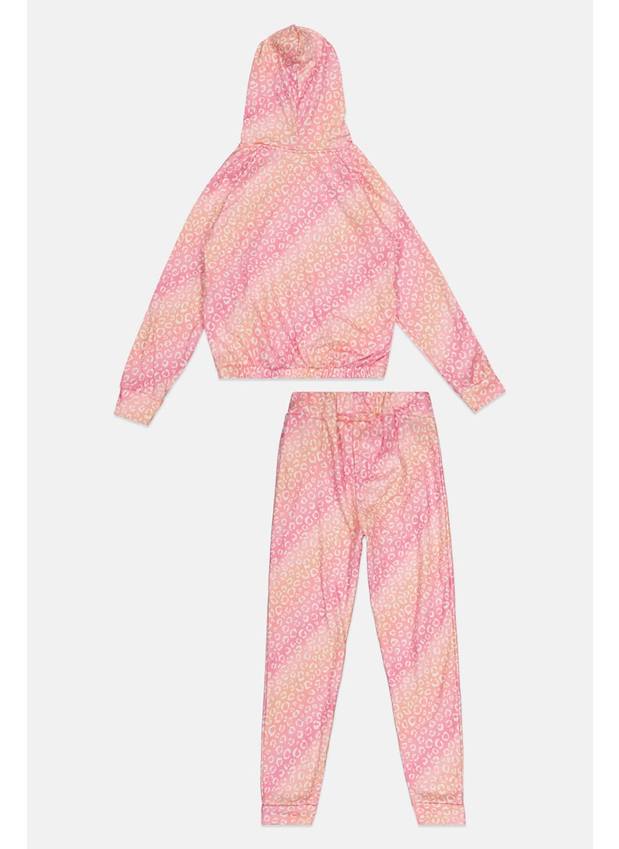 Body Glove - Kids Girl 2 Pieces Brand Logo Sweatshirt And Pant Set, Pink - Image 1