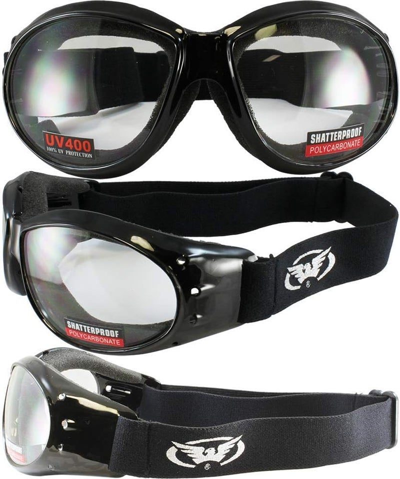 Global Vision 2 Eliminator Motorcycle Goggles with Clear and Smoke Tinted Lenses - Image 2