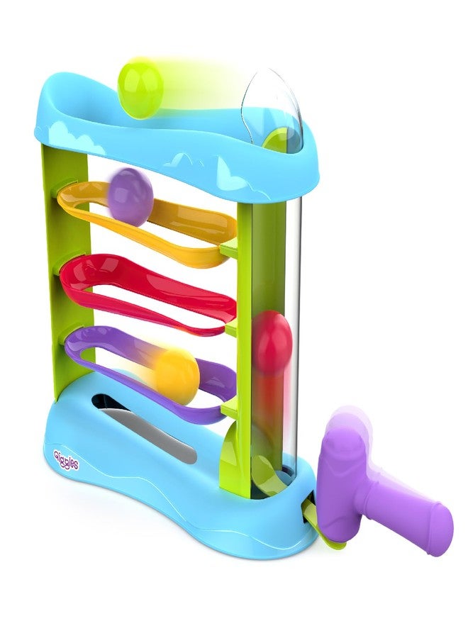 giggles Funskool Giggles Bash & Pop Slide Tower, Hammer Toy with 4 Colorful Balls, Early Learning & Activity Toy for Kids 18 Months+, Motor Skills, Hand-Eye Coordination & Fun Playset for Toddlers - Image 1