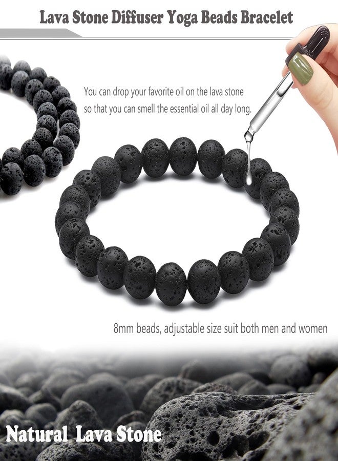 EIELO أساور كريستال ستون EIELO 12 قطعة للنساء والرجال من الأحجار شبه الكريمة 8 مم مجموعة أساور خرز كريستالية طبيعية للطاقة هدية مجوهرات - Image 4