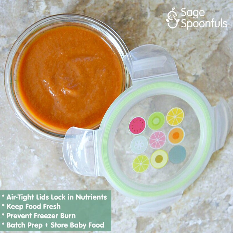 Sage Spoonfuls Glass Baby Food Containers with Lids - 4 Pack, 7 oz Baby Food Jars, Durable, Leakproof & Airtight, Freezer Storage, Reusable Glass Baby Food Containers, Microwave & Dishwasher Safe - Image 4
