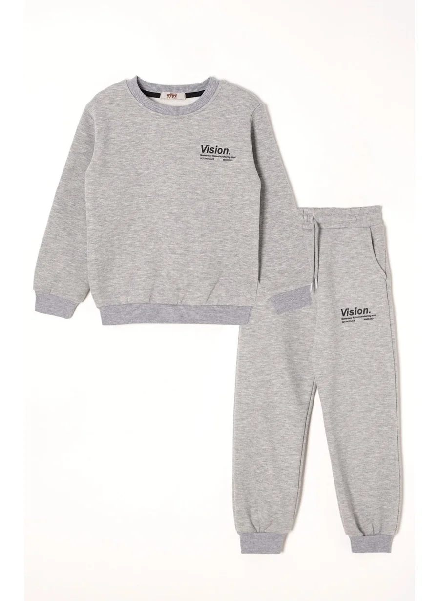 Zepkids Vision Printed Gray Color Boy Tracksuit