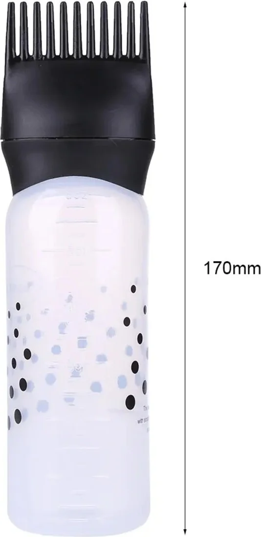 Safestore 120ml Plastic Hair Dye Refillable Bottle Applicator Hairdresser Hair Coloring Comb Applicator