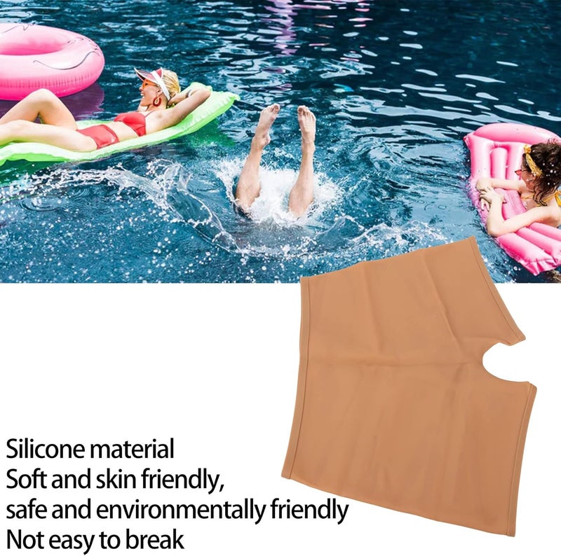 klarako Women Silicone Swim Shorts,4 Corner Waterproof Leakproof Elastic Menstrual Swim Shorts Bathing Suit Bottoms for Summer (Fleshcolor) - Image 4