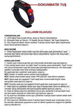 Dzc Cousins ​​Avm Spiderman Digital LED Children's Watch with Spiderman Figure Touch Screen Waterproof (Black) (Not Smart) - pzsku/ZB8C604581B336E4643ACZ/45/_/1731183201/716871cf-9c29-4a52-b33d-bc9516621551