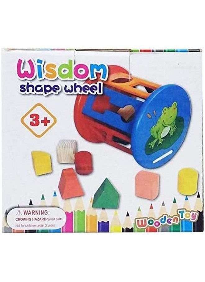 PLUSPOINT - Wooden Shape Wheel Shape Matching Toy Colorful Intelligence And Handeye Coordination Training Toys For Kids (Shapes Wheel) - Image 1