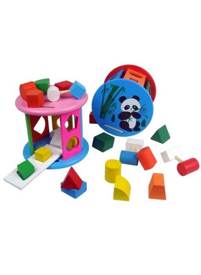 PLUSPOINT - Wooden Shape Wheel Shape Matching Toy Colorful Intelligence And Handeye Coordination Training Toys For Kids (Shapes Wheel) - Image 1