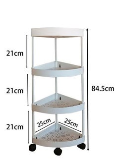 oldlaiben Slim Storage Cart 4 Tier, Storage Organizer Rolling Utility/ Mobile Shelving Unit Slide Out Storage Cart for Office, Bathroom, Kitchen, Laundry Room & Narrow Places, White  - Image 2