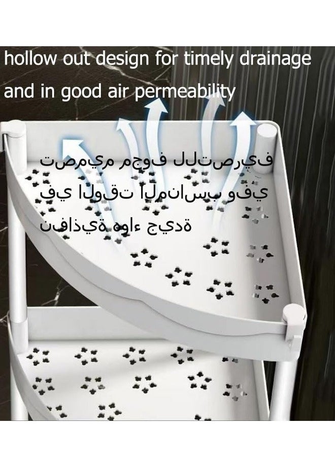 الدليبن عربة تخزين رفيعة مكونة من 4 طبقات، منظم تخزين دوار متعدد الاستخدامات/وحدة رفوف متحركة، عربة تخزين منزلقة للمكتب والحمام والمطبخ وغرفة الغسيل والأماكن الضيقة، باللون الأبيض  - Image 3