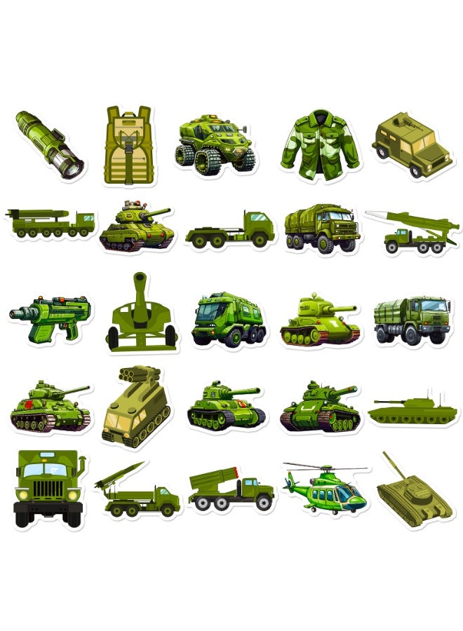 NIBEMINENT 50 Pcs Military Tanks Deco Kit Waterproof Stickers, High Definition Printing Bright Colors, Suitable for Laptop Skateboard Luggage Water Bottle Guitar DIY - Image 3