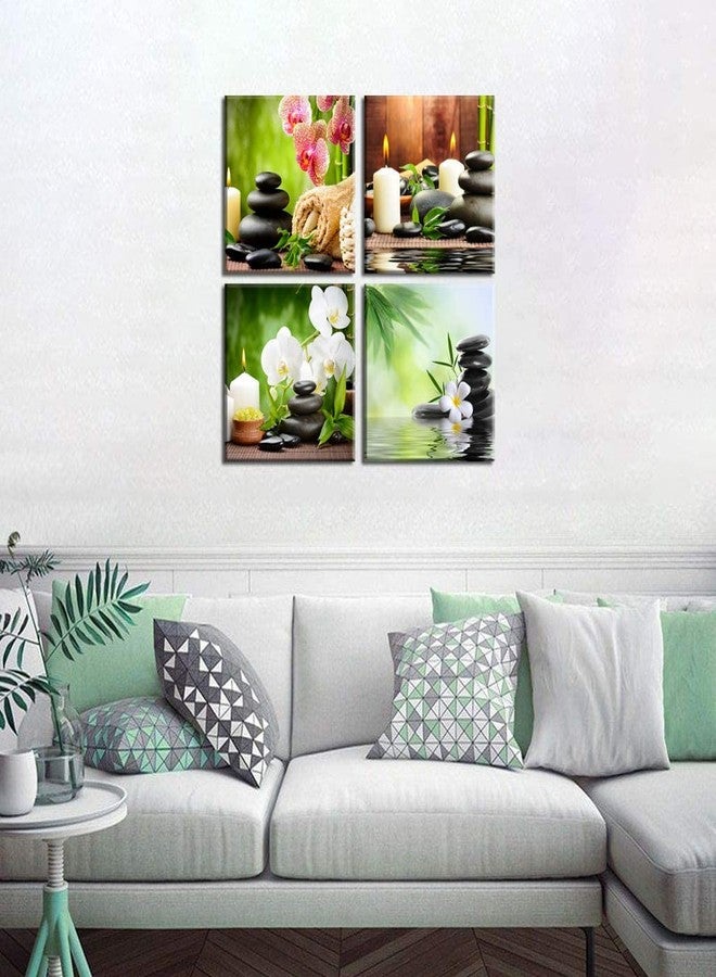 NAN Wind Spa Massage Bamboo Plumeria Zen Art for Home & Kitchen Framed - Image 3