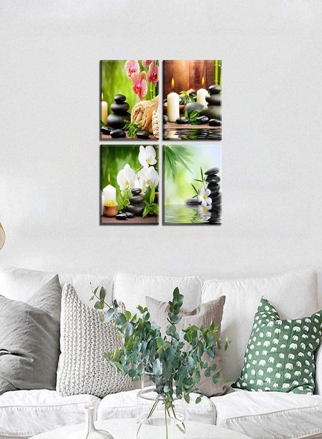 NAN Wind Spa Massage Bamboo Plumeria Zen Art for Home & Kitchen Framed - Image 5