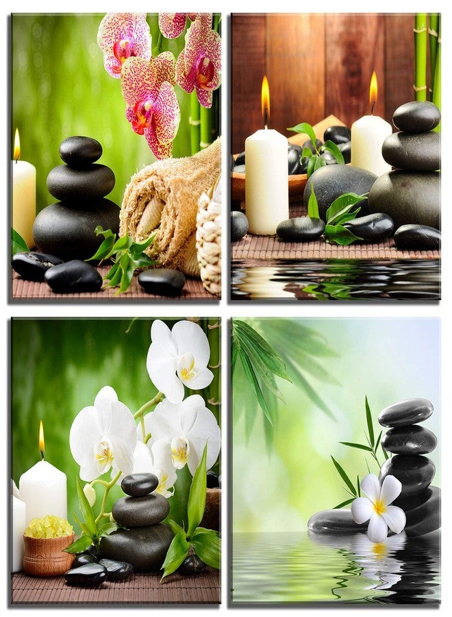 NAN Wind Spa Massage Bamboo Plumeria Zen Art for Home & Kitchen Framed - Image 1