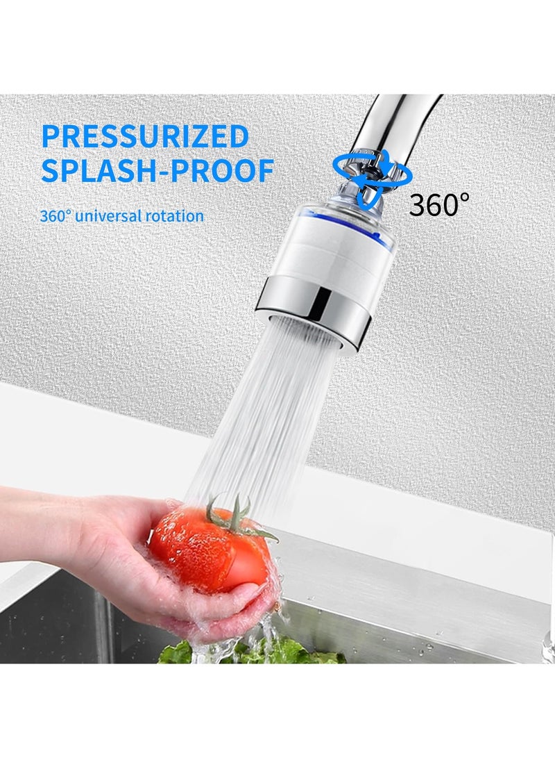 فلوشرينيك صنبور مياه مزود بفلتر مع 5 عناصر ترشيح، فلتر مياه صنبور مطبخ عالمي يزيل الكلور والفلورايد والمعادن الثقيلة والمياه العسرة للمطبخ والحمام المنزلي - Image 4