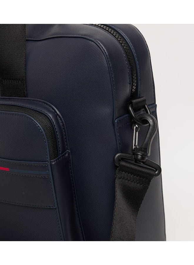 Hilfiger Denim Tommy Hilfiger Navy Laptop Bag for Men – Premium Faux Leather Business Briefcase - Image 5