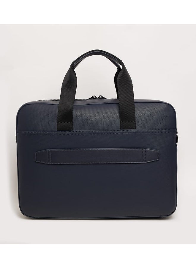 Hilfiger Denim Tommy Hilfiger Navy Laptop Bag for Men – Premium Faux Leather Business Briefcase - Image 3