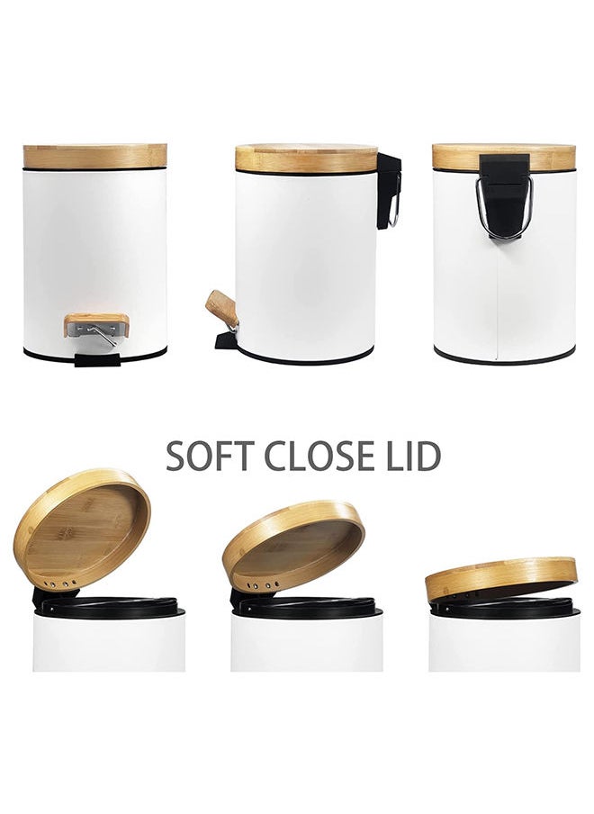 Orchid - Orchid 12L Bamboo lid Pedal Dustbin With Soft-Close - Image 1