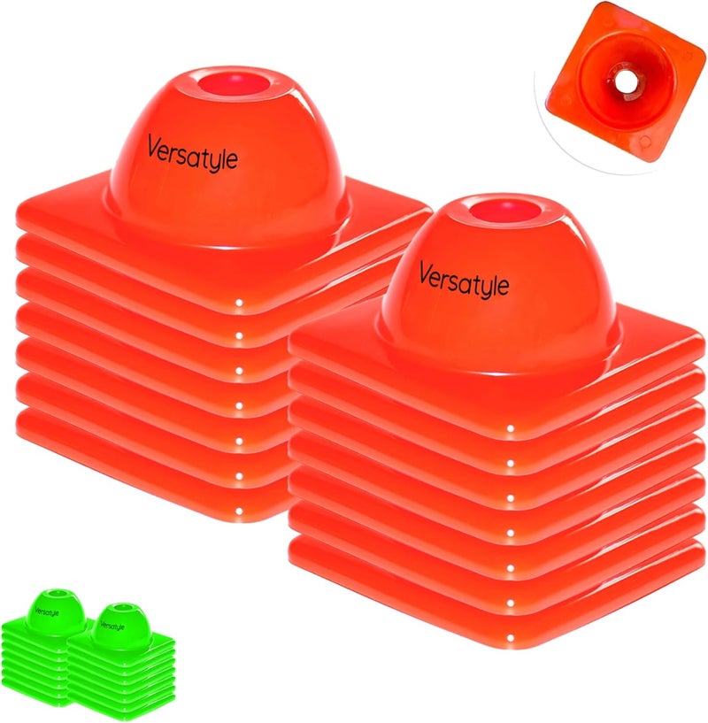 Versatyle Store 2 inches Heavy Duty Agility Training Cones for Sports & Kids Coaching, Field Markers for Motorcycle, Bikes, Traffic, Basketball, Soccer Drills, Durable, Multipurpose, Adjustable - Image 1