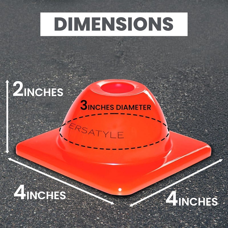 Versatyle Store 2 inches Heavy Duty Agility Training Cones for Sports & Kids Coaching, Field Markers for Motorcycle, Bikes, Traffic, Basketball, Soccer Drills, Durable, Multipurpose, Adjustable - Image 2