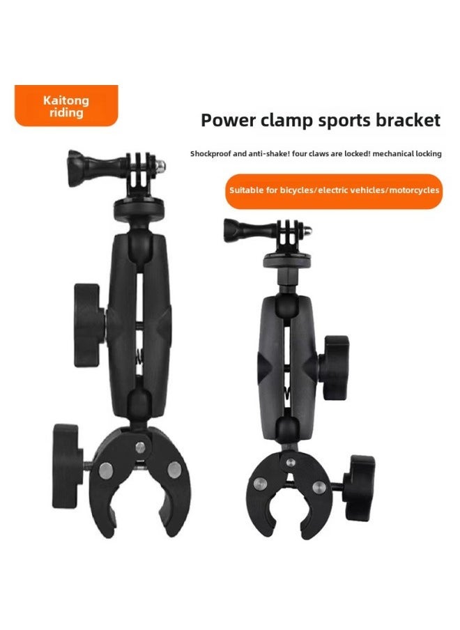 Suitable For Gopro Sports Camera Bracket Motorcycle Rearview Mirror Riding Recorder Fixed Strong Clip Bracket-Color:Large Diameter Bracket - Image 2