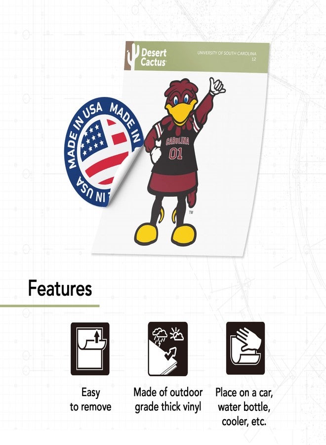 Desert Cactus University of South Carolina Gamecocks Sticker USC Cocky Vinyl Decal Laptop Water Bottle Car Scrapbook (IND 12) - Image 4