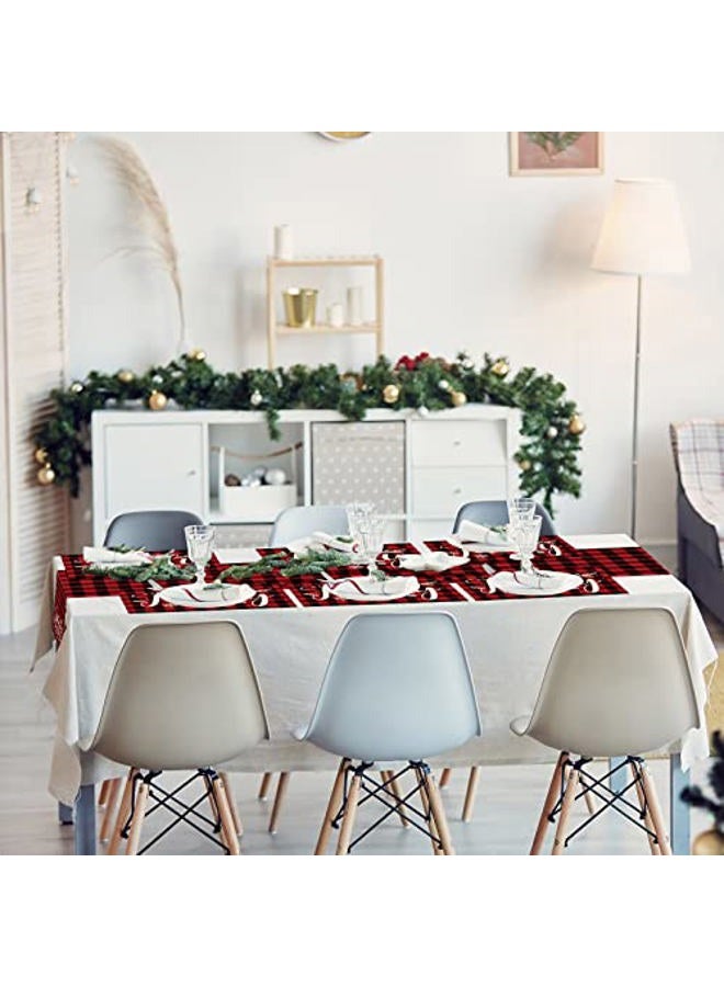 Irenare 7 Pieces Valentine's Day Table Runner Placemats Decorations for Dining Table Vintage Farmhouse Holiday Table Mat Set for Valentine's Day (Love Style) - Image 4