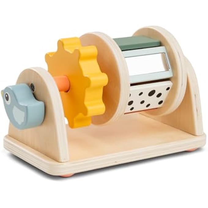 SPINNER ACTIVITY TOY - BIRDEE COLOUR MIX | BABY SENSORY TOY | SPINNING AND CLINKING ACTION FOR MOTOR SKILLS AND PLAYTIME FUN - Image 1