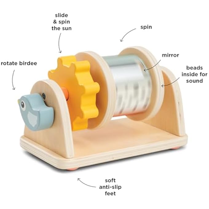 SPINNER ACTIVITY TOY - BIRDEE COLOUR MIX | BABY SENSORY TOY | SPINNING AND CLINKING ACTION FOR MOTOR SKILLS AND PLAYTIME FUN - Image 3