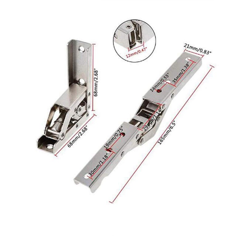 KAFENDA 90 Degree Folding Door/Shelf Hinge Hidden Bracket Table Holder Furniture Parts(2pc) - Image 4