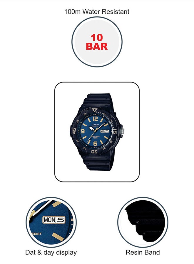 CASIO Men Water Resistant Analog Watch MRW-200H-2B3VDF - 45 mm - Black - Image 4