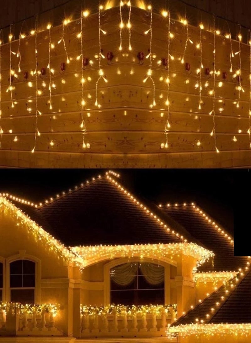يوويل 14 متر 200 أضواء LED سلسلة أضواء الديكور الضوء الأبيض الدافئ 8 أوضاع LED ضوء سلك واضح لديكورات المنزل أضواء رمضان ديكور داخلي وخارجي رمضان ضوء الديكور أضواء ديوالي أضواء الستار مع قابس المملكة المتحدة 3 دبوس - Image 3
