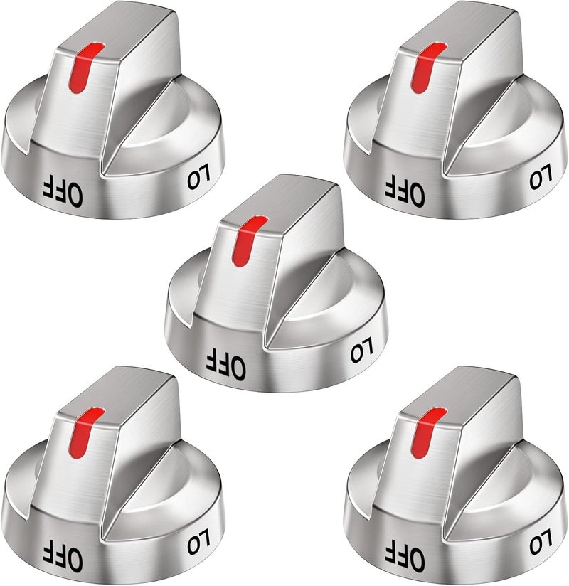 S-Union DG64-00473A Stove Knobs Compatible with Samsung Stove Knob Replacement,for Samsung Gas Range Oven Knobs Parts NX58H5600SS NX58H5650WS NX58J7750SS NX58F5700WS Burner Control Dial Perilla,5pcs - Image 1