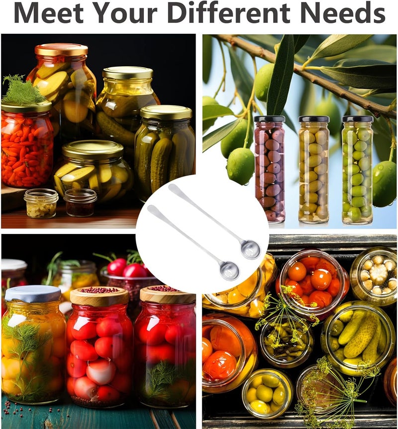 Asanta 2 PCS Stainless Steel Long Handle Olive Spoons with Holes for Jars and Pickles - Image 4