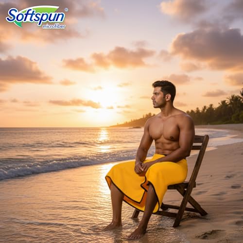 SOFTSPUN Microfiber Bath Towel 1 pc Orange! Ultra Absorbent Super Soft & Comfortable Quick Drying for Men & Women Daily Use Extra Large Size Unisex. - Image 4