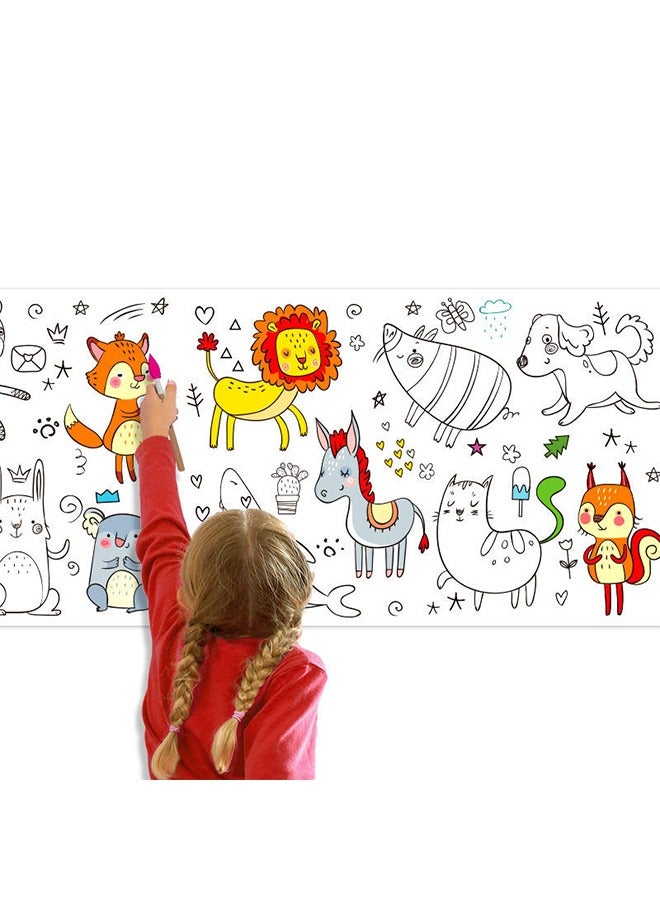 Kids drawing reel with animal pattern coloring drawing paper for DIY painting color filling  - Image 1