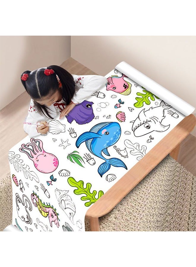 Kids drawing reel with animal pattern coloring drawing paper for DIY painting color filling  - Image 4