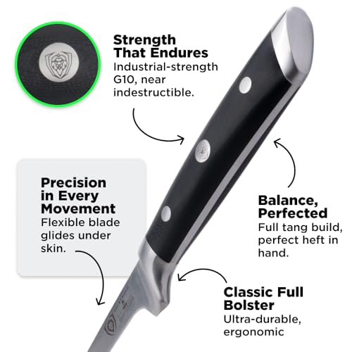 Dalstrong Fillet Knife - 7 inch Flexible Blade - Gladiator Series Elite - High Carbon German Steel - Black G10 Handle Boning Knife - w/Two Sheaths - Razor Sharp Kitchen Knife Gift - NSF Certified - Image 3