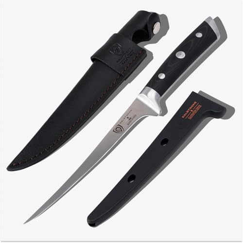 Dalstrong Fillet Knife - 7 inch Flexible Blade - Gladiator Series Elite - High Carbon German Steel - Black G10 Handle Boning Knife - w/Two Sheaths - Razor Sharp Kitchen Knife Gift - NSF Certified - Image 1