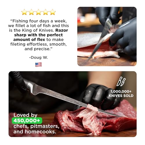 Dalstrong Fillet Knife - 7 inch Flexible Blade - Gladiator Series Elite - High Carbon German Steel - Black G10 Handle Boning Knife - w/Two Sheaths - Razor Sharp Kitchen Knife Gift - NSF Certified - Image 5