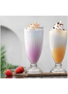 Generic Latinos Glass Cup Set of 2 Ribbed Cups  - Image 1