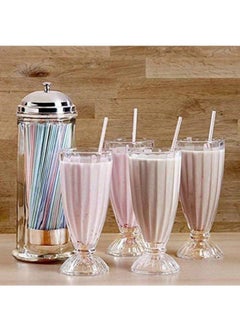 Generic Latinos Glass Cup Set of 2 Ribbed Cups  - Image 3