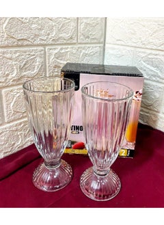 Generic Latinos Glass Cup Set of 2 Ribbed Cups  - Image 2