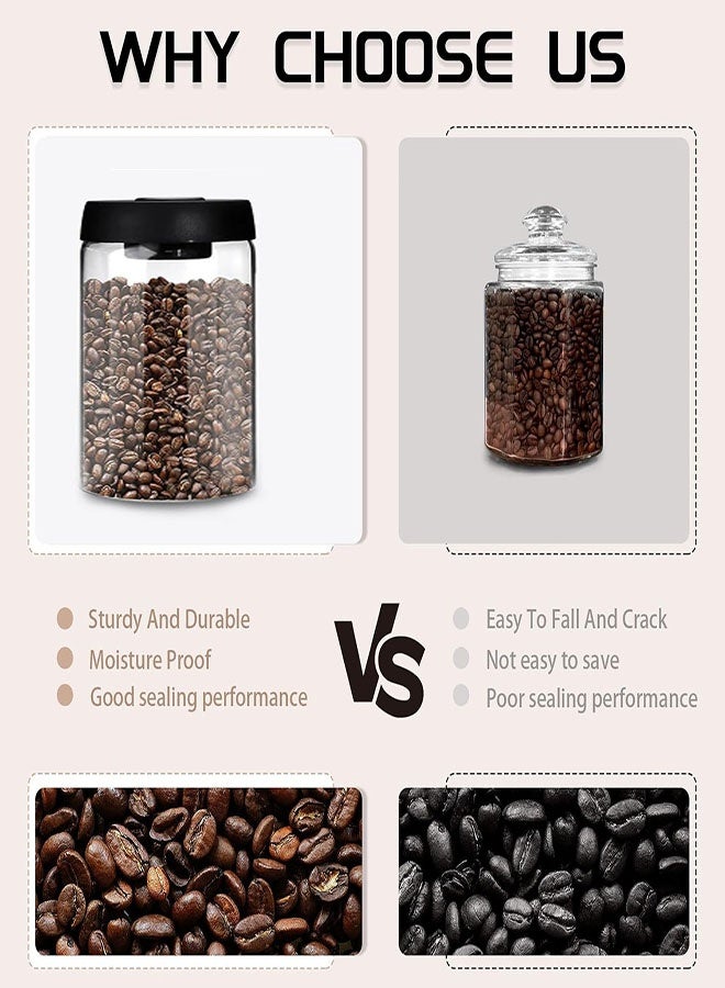 Vacuum Coffee Canister for Coffee Bean Storage, 1.2L/40.6oz Airtight Coffee Storage Container, Glass Manual Vacuum Seal Coffee Container  for Coffee Bean, Ground Coffee, Tea - Image 5