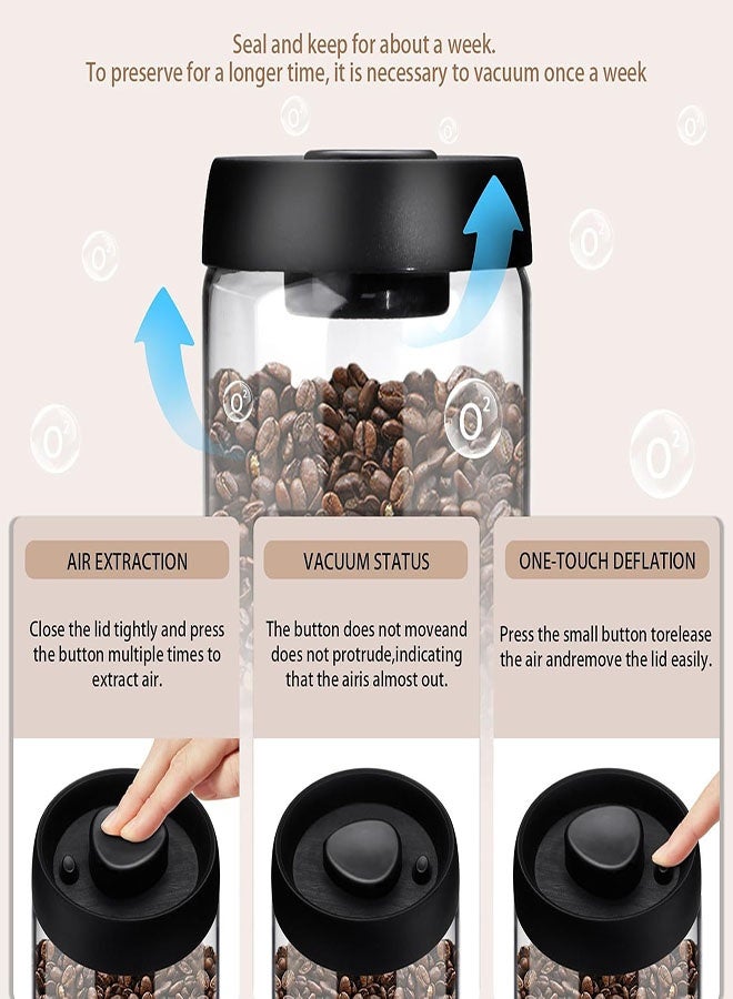 Vacuum Coffee Canister for Coffee Bean Storage, 1.2L/40.6oz Airtight Coffee Storage Container, Glass Manual Vacuum Seal Coffee Container  for Coffee Bean, Ground Coffee, Tea - Image 4