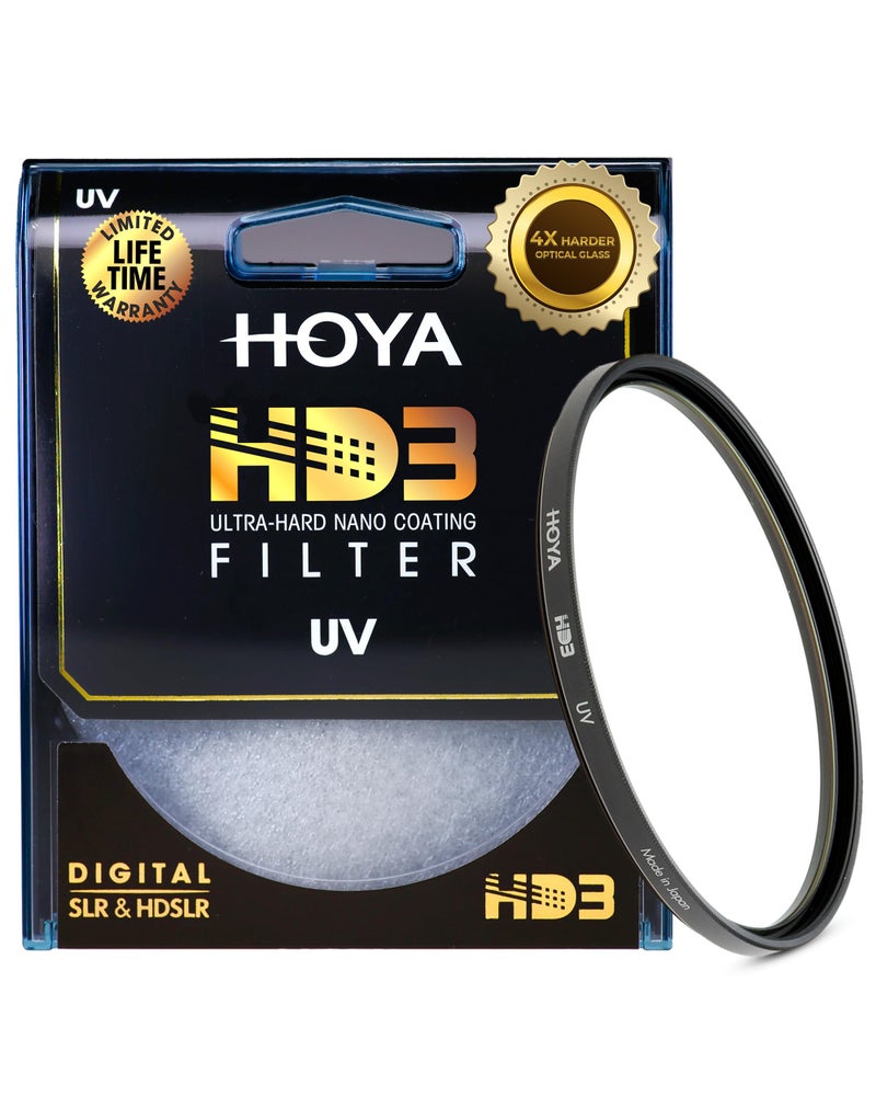 Hoya HD3 62mm UV Protector Filter - Re-Certified for 100MP+ Cameras with Ultra-Hard Nano Coating UV Filter - Stain Resistant, Smudge and Waterproof UV Lens Filter with Aluminum Frame - Image 1