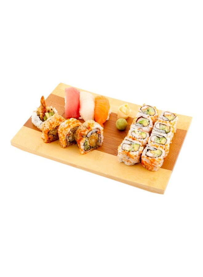 Restaurantware 10.5 x 7 x 1 Inch Sushi Serving Plate, 1 Sustainable Appetizer Board - Elevated, Reusable, Bamboo Sushi Display Tray, Durable, For Serving Sushi, Sashimi Or Appetizer  - Image 2