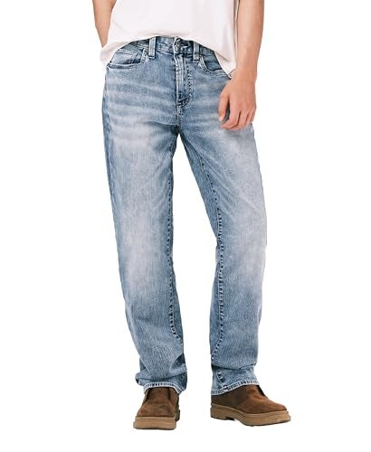 Buffalo David Bitton Men's Relaxed Straight Leg Driven Jean, Sandblasted Blue Wash Indigo, 28W x 30L - Image 1