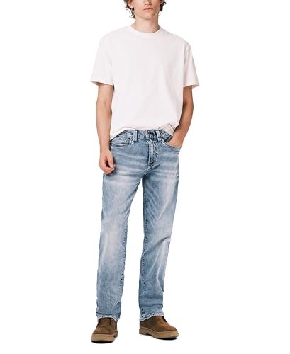 Buffalo David Bitton Men's Relaxed Straight Leg Driven Jean, Sandblasted Blue Wash Indigo, 28W x 30L - Image 5