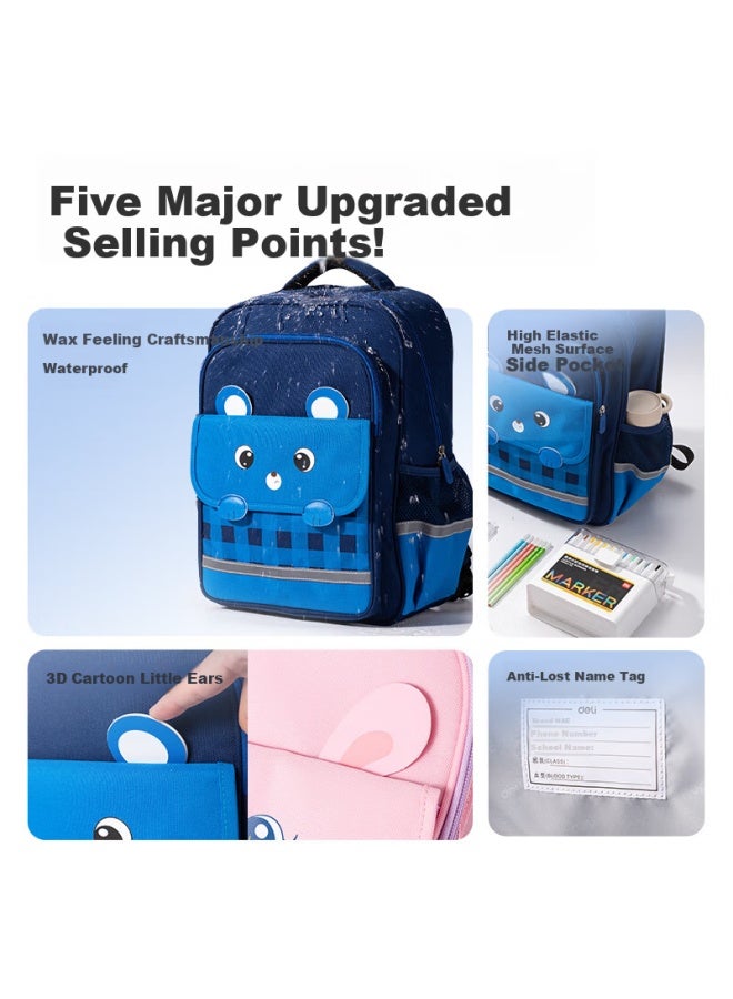 Deli Academy Series Elementary School Simple And Stylish Backpack, Pink Rabbit, Grades 1-3 - Image 2
